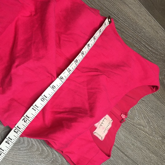 Artelier by Nicole Miller Bodycon Dress Sleeveless Linen Ruffled Hot Pink Size 6 - Picture 6 of 8